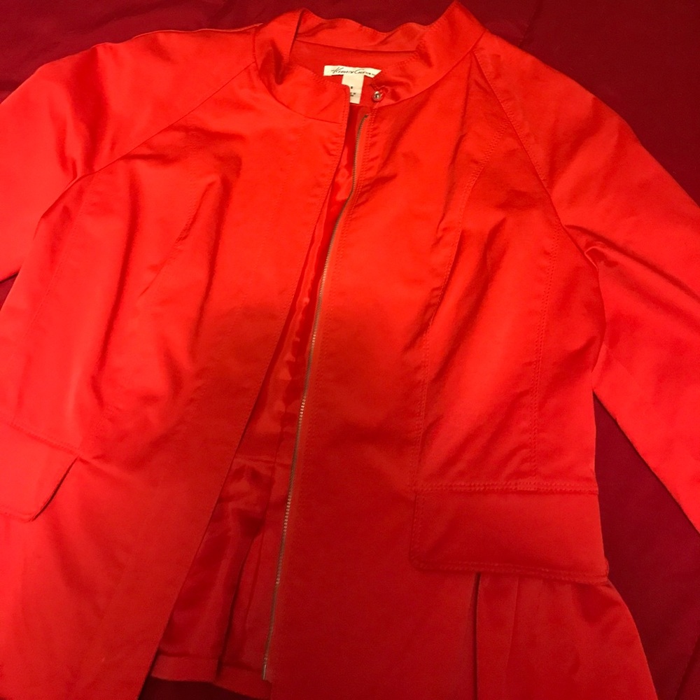 3/4 length sleeve orange jacket, worn once