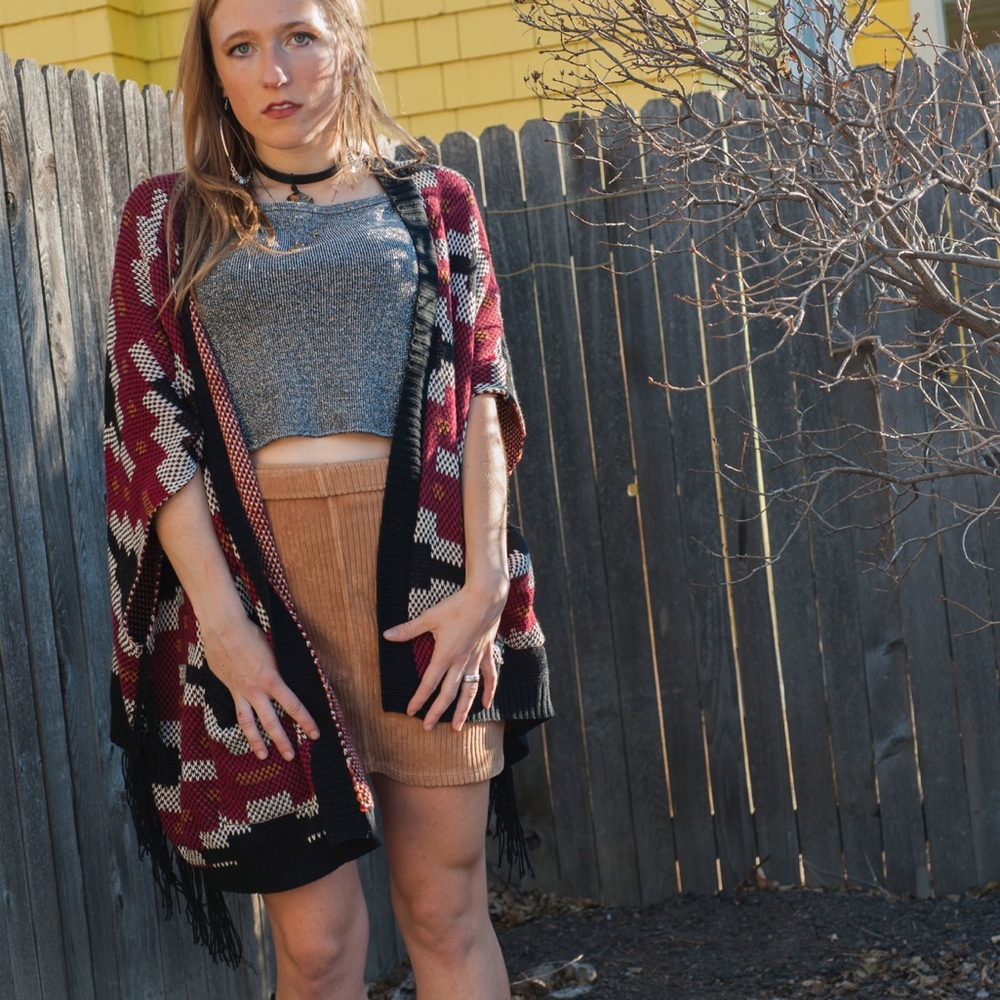 Fringed Southwest Blanket Sweater