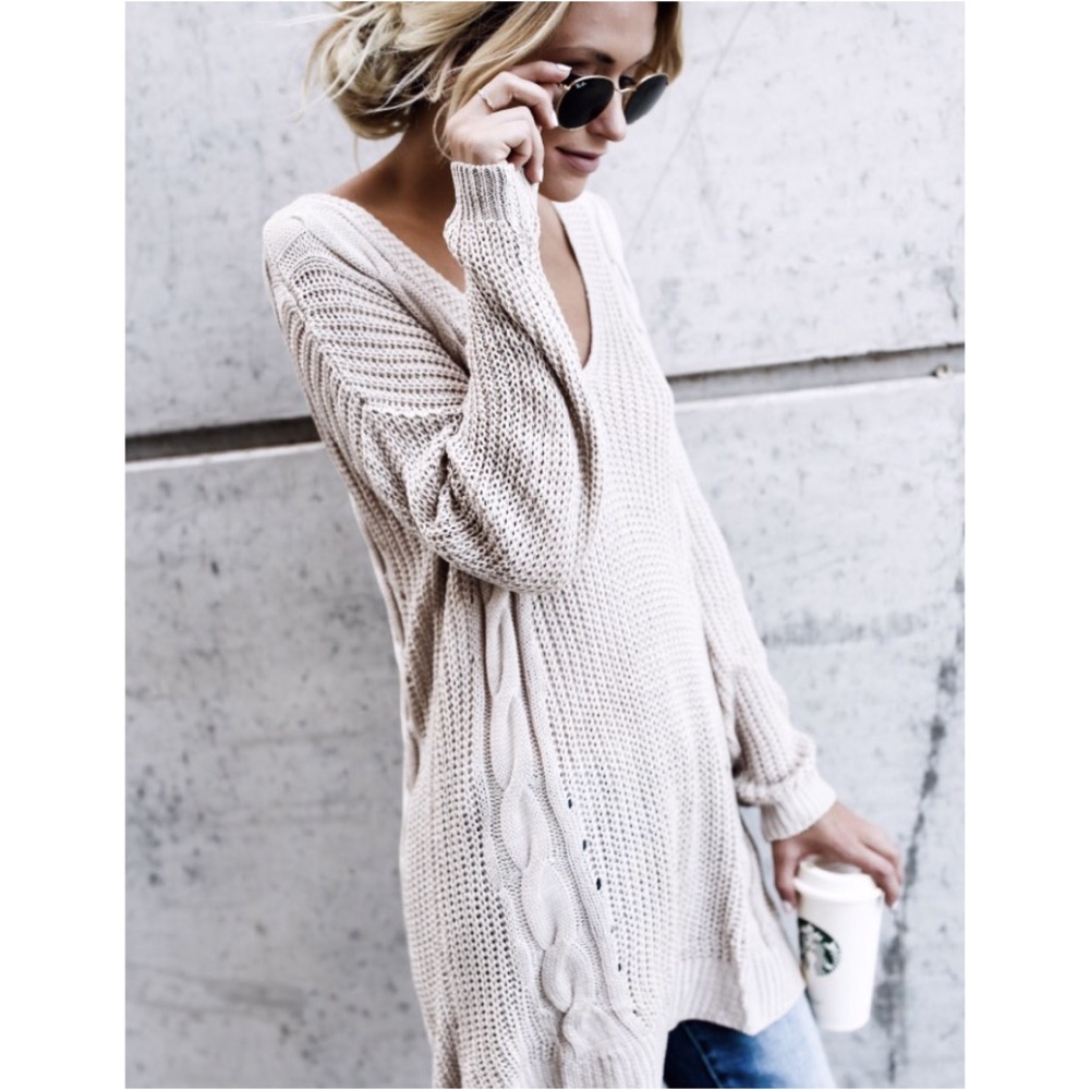 🆕LAST ONE Madison Cable Knit Sweater in Natural - Picture 5 of 8