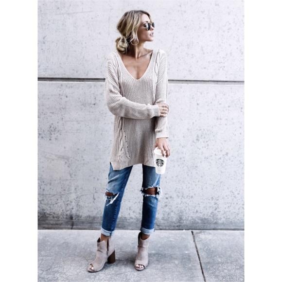 🆕LAST ONE Madison Cable Knit Sweater in Natural - Picture 3 of 8