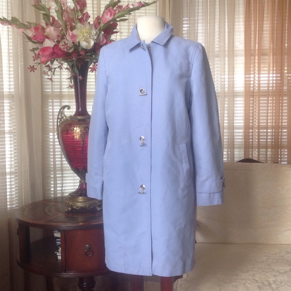 Charter club light blue long coat