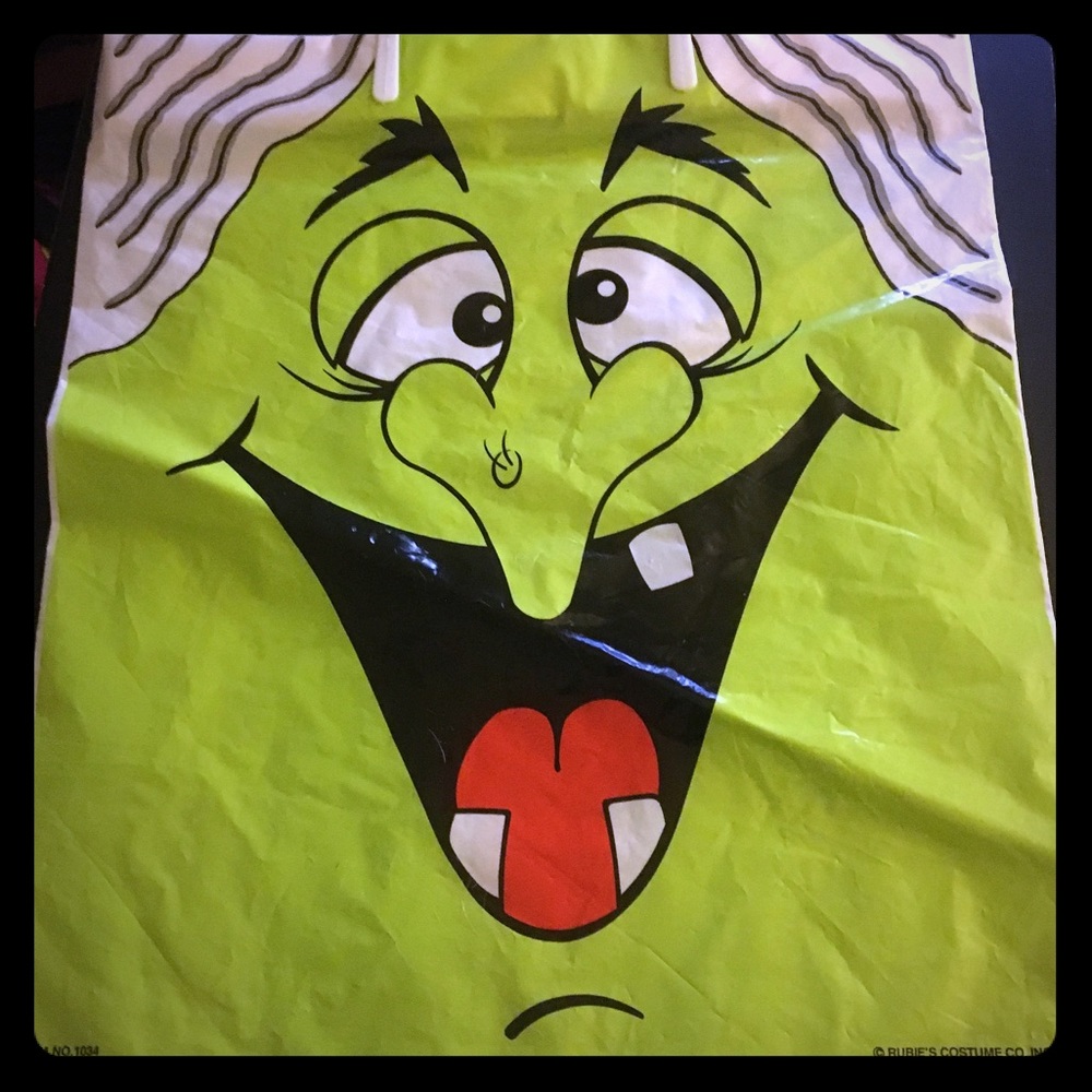 Plastic Halloween Bag Double Sided Witch Design