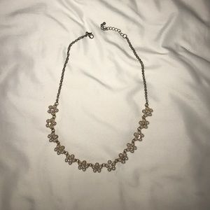 White flowered statement necklace