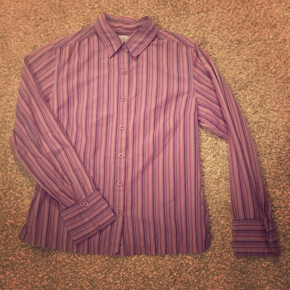 Women's Columbia Purple Striped Button Down