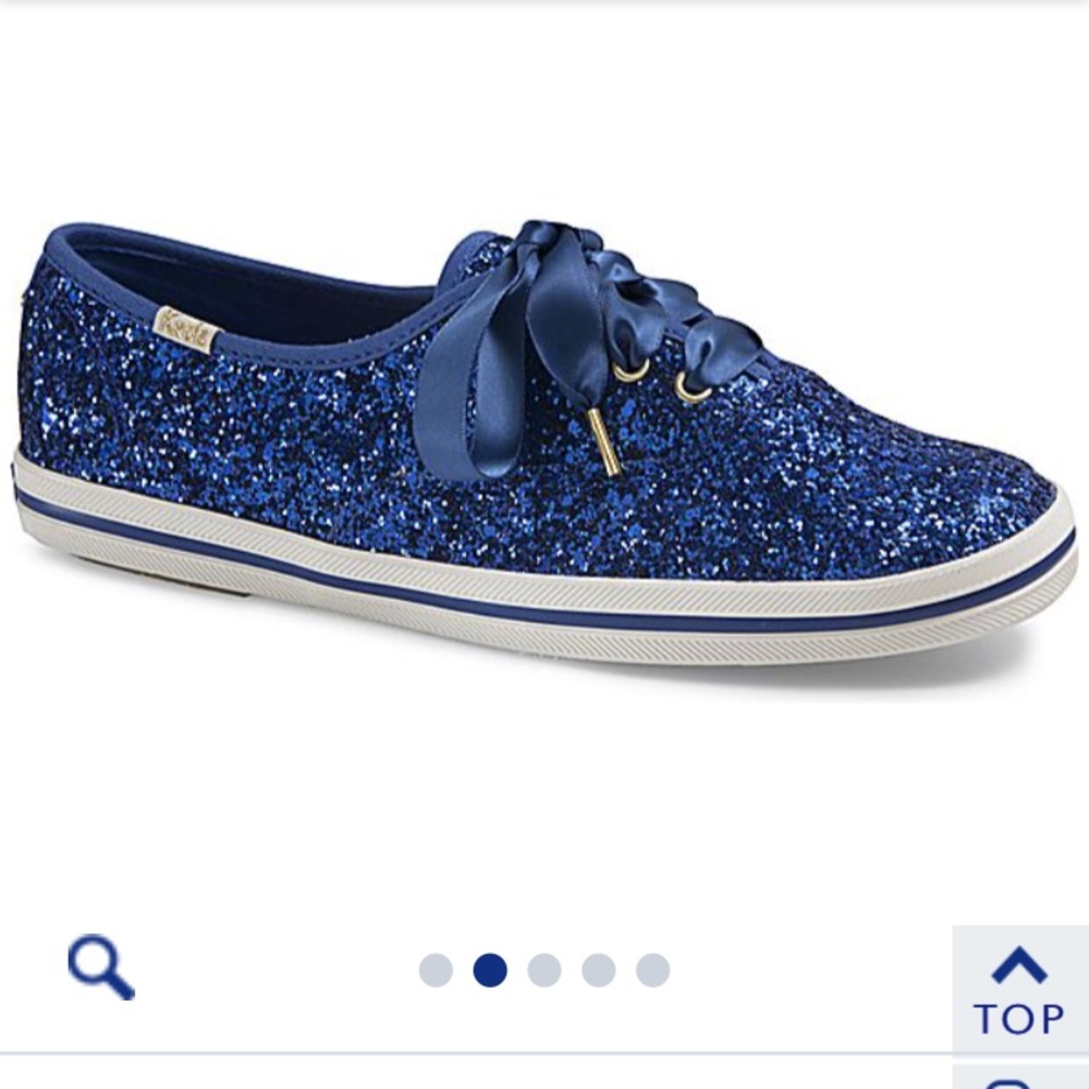 Kate Spade Glitter Lace-Up Sneaker - Blue