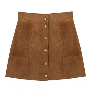 Women's suede tan skirt