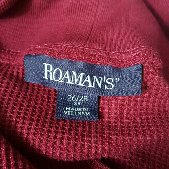 Roaman's Plum Waffle Fall Shirt - Picture 2 of 2