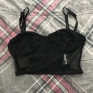 Urban outfitters black lace bustier top