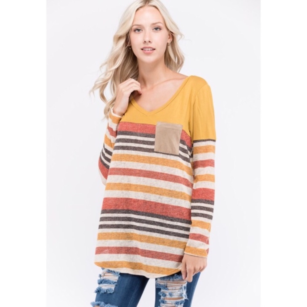 Thanksgiving M Fall Striped Shirt "Made in USA"