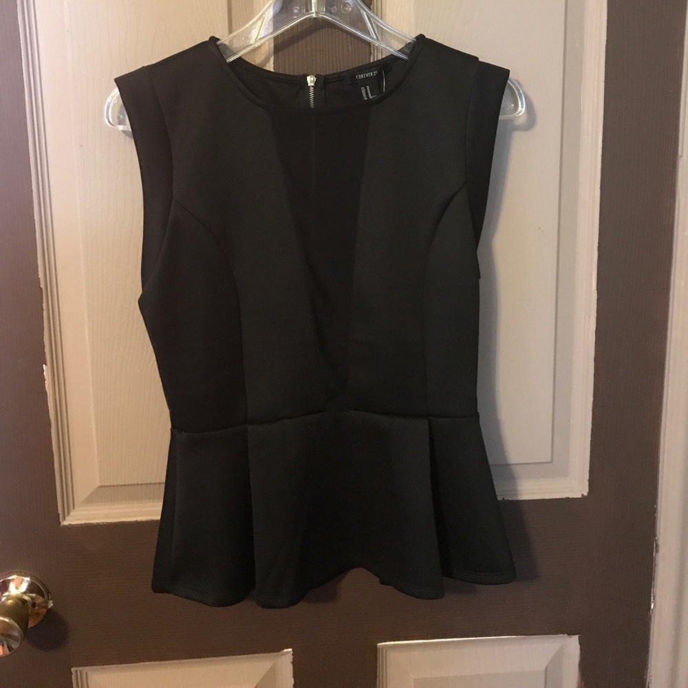 Sexy Black Peplum Top