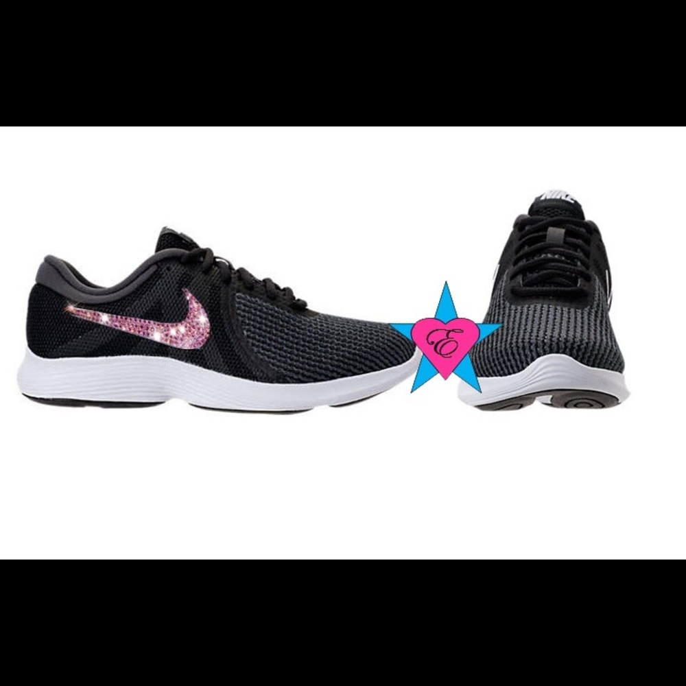 Women's Black Crystal Nike Revolution 4 Running Sh