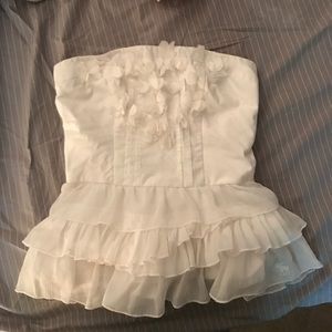 A&F strapless peplum top