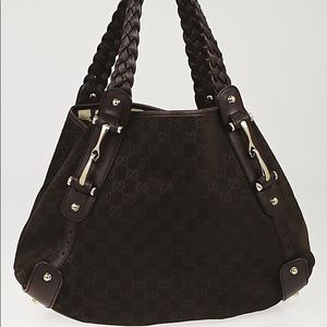 GUCCI Brown Guccissima Suede Pelham Shoulder Bag