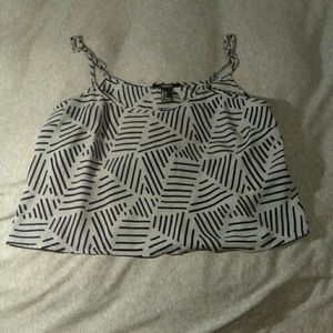 Grey and Black Forever 21 Crop Top