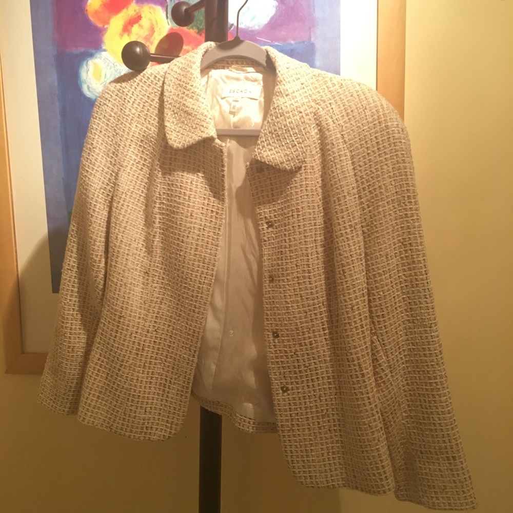 ESCADA Beige Brown Gold Snap Jacket