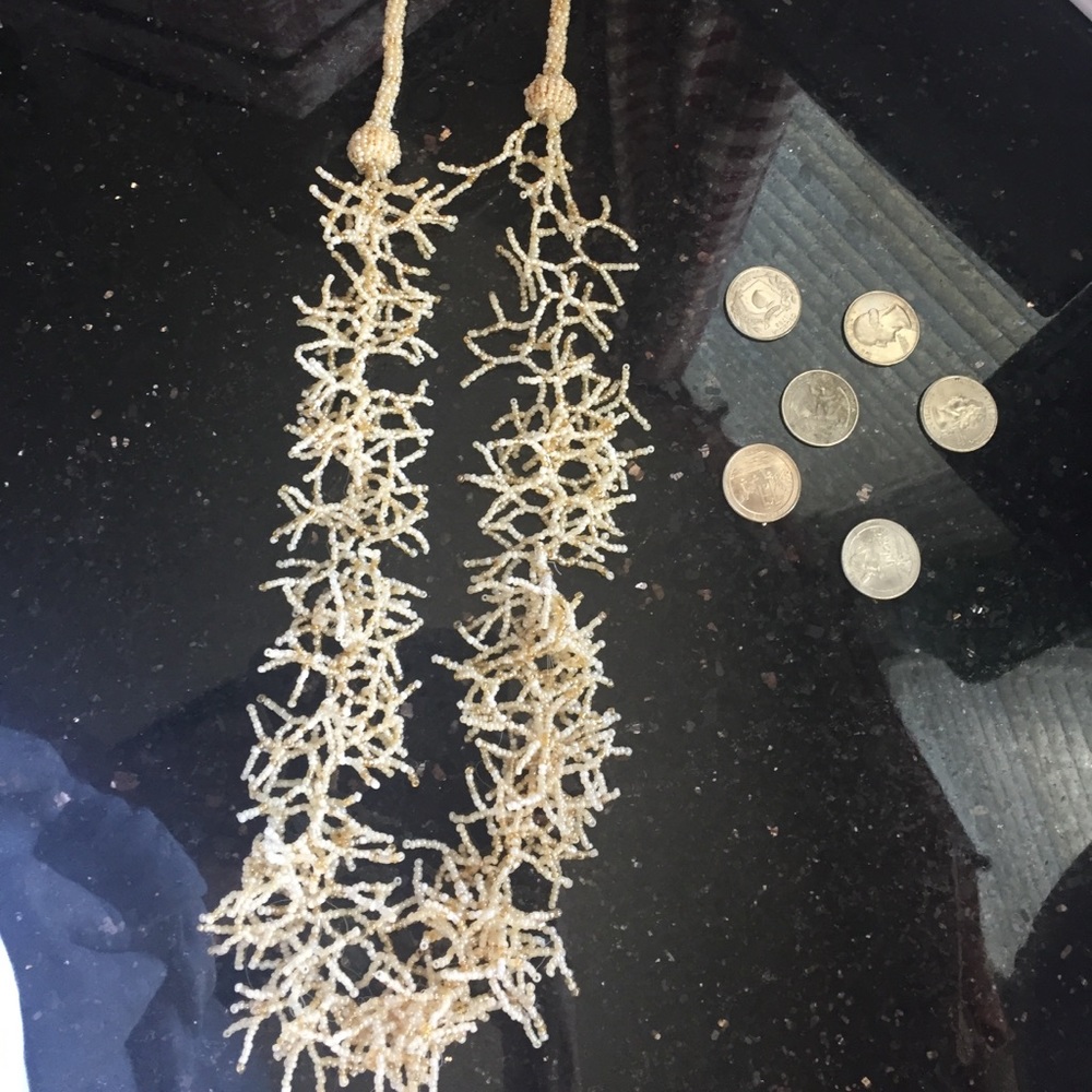 Beaded Long Coral Necklace