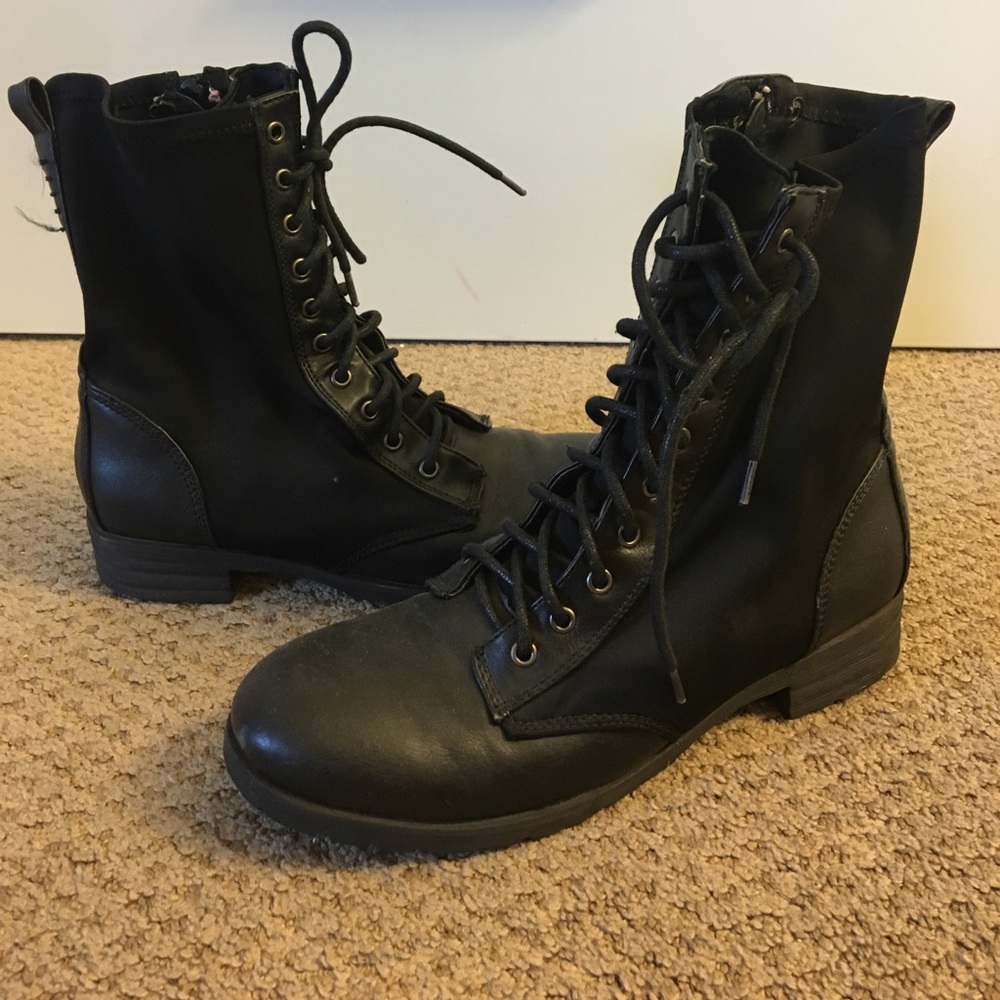 Black combat boots