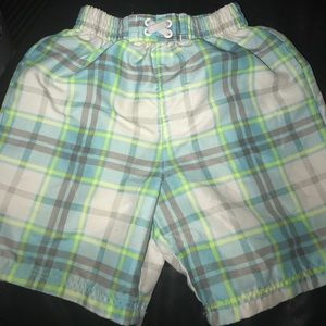 OP Toddler boy 24 months Plaid swim trunks