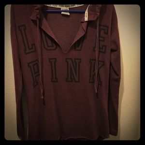 Tunic length Pink hoodie