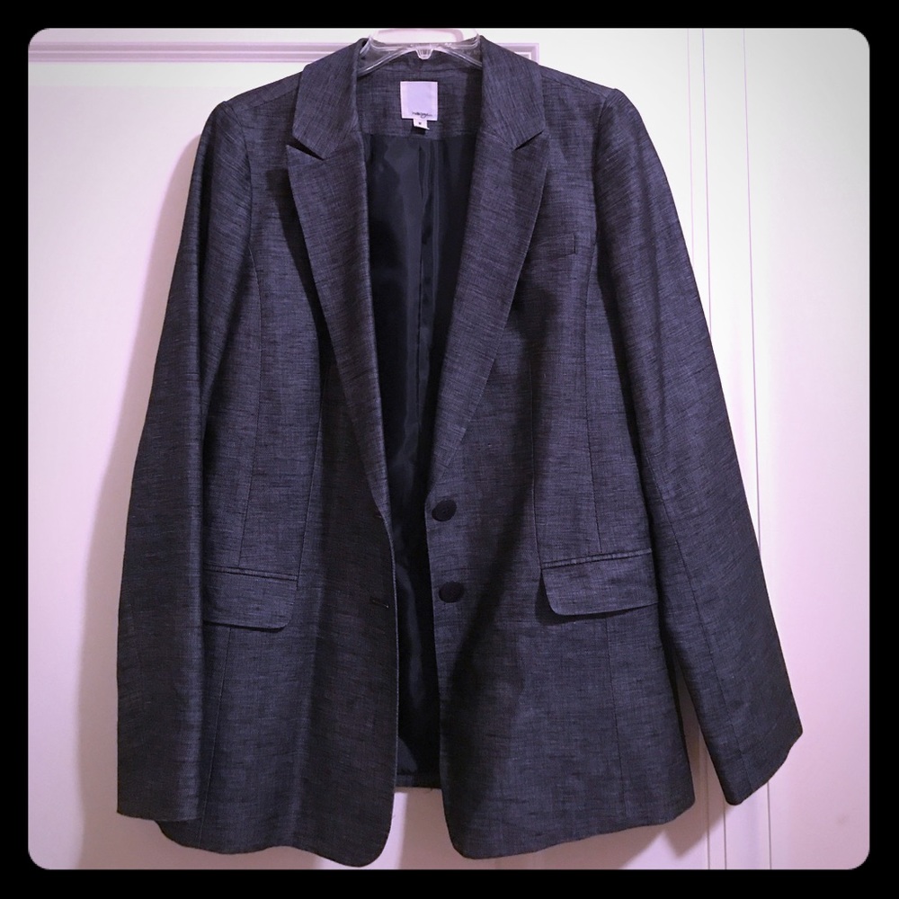 Denim Colored Linen Blend Halogen Blazer