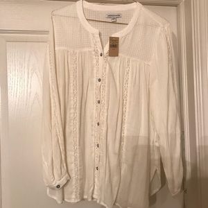 American Eagle Top, cream, Sz. medium