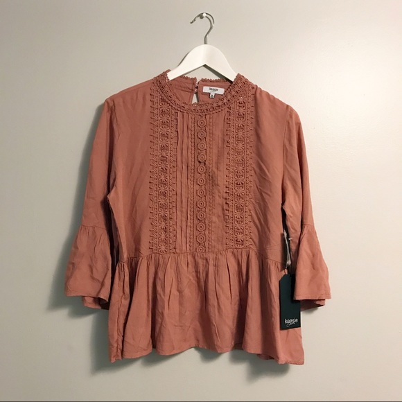 Kensie Tops - NWT kensie dusty rose pink peasant top