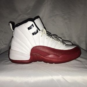 Jordan 12s Red and White Retro kids