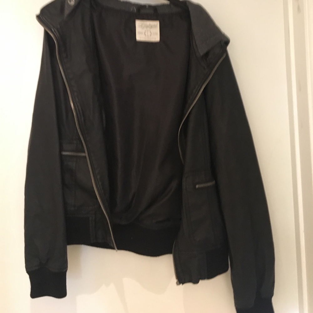 Black leather jacket