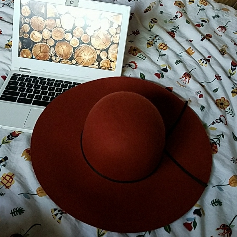 Fall orange wool hat