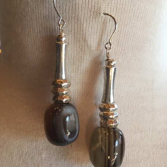 Ana L khaki/navy tunic with quartz neck&ears - Picture 4 of 8