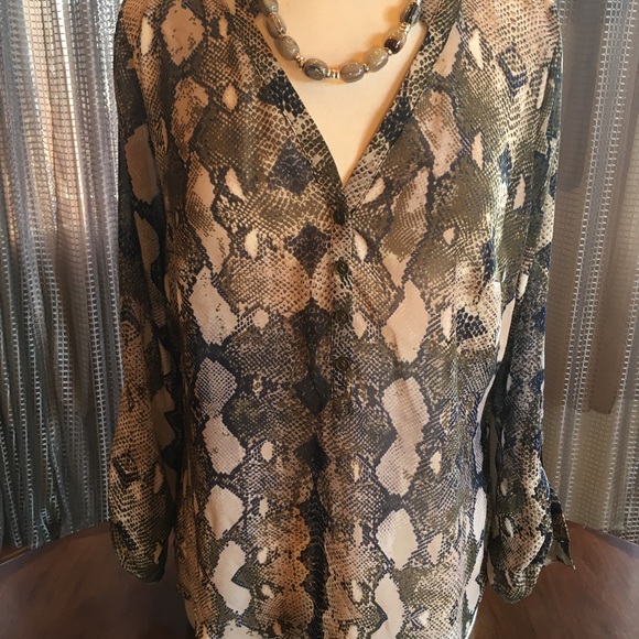 Ana L khaki/navy tunic with quartz neck&ears - Picture 5 of 8