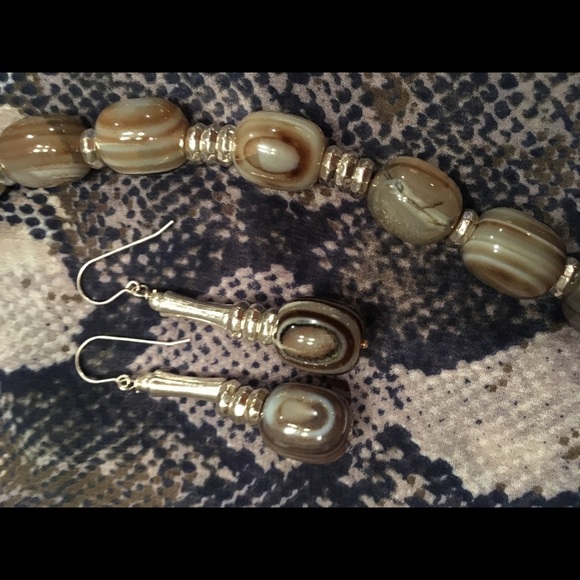 Ana L khaki/navy tunic with quartz neck&ears - Picture 8 of 8