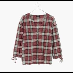 NWT Madewell morningview tie-sleeve shirt