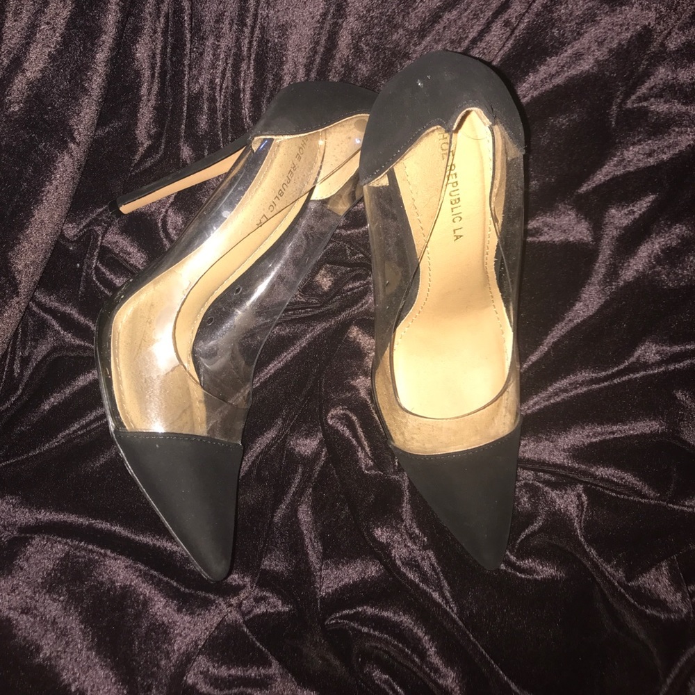 Black And Clear Heels