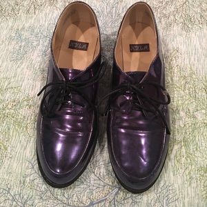 Navy Blue Patent Oxfords