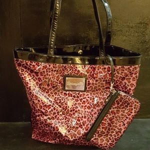 Betsey Johnson Pink Leopard Handbag w/ Pouch