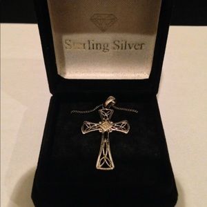 Avon Sterling Silver Cross Necklace