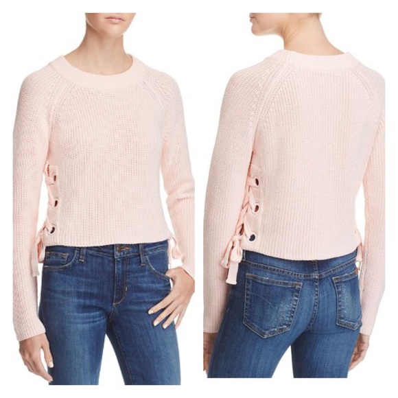 endless rose • lace up sweater in pink - Picture 2 of 6