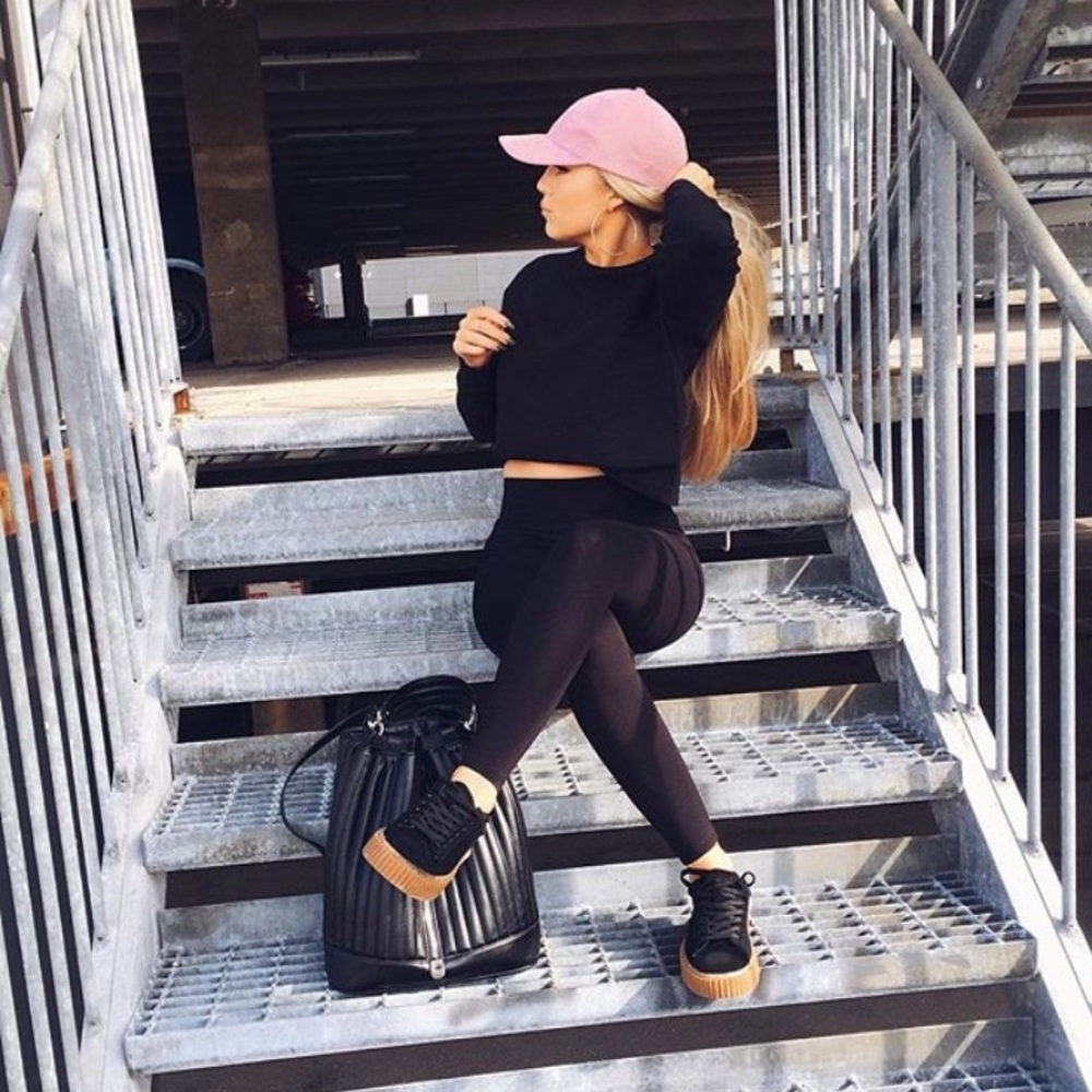 Pink suede cap
