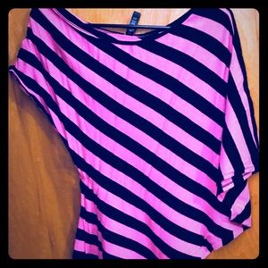 Pink and Black Asymmetrical 80’s T-shirt dress