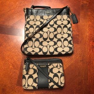 Coach crossbody bag with matching wallet