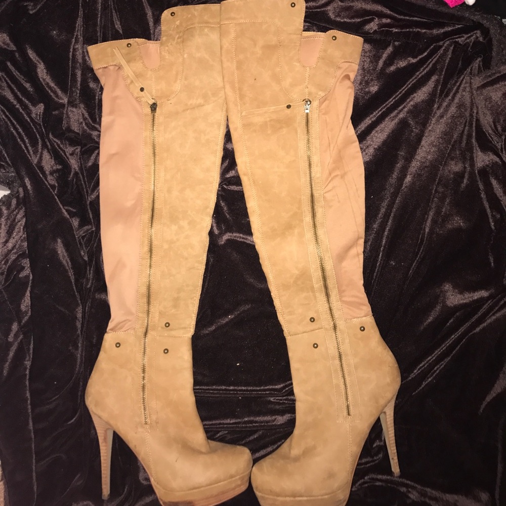 Tan over Knee Boots
