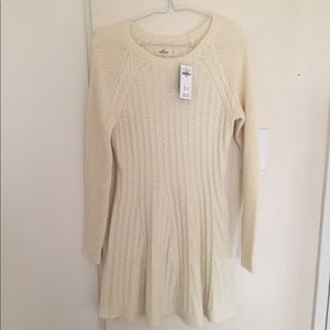 Hollister off white knit dress