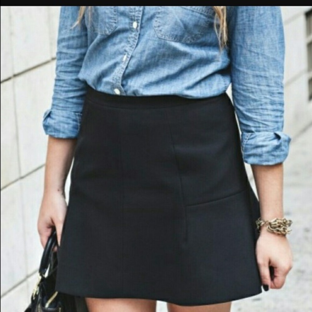 J. Crew Fluted Skirt in Double Crepe