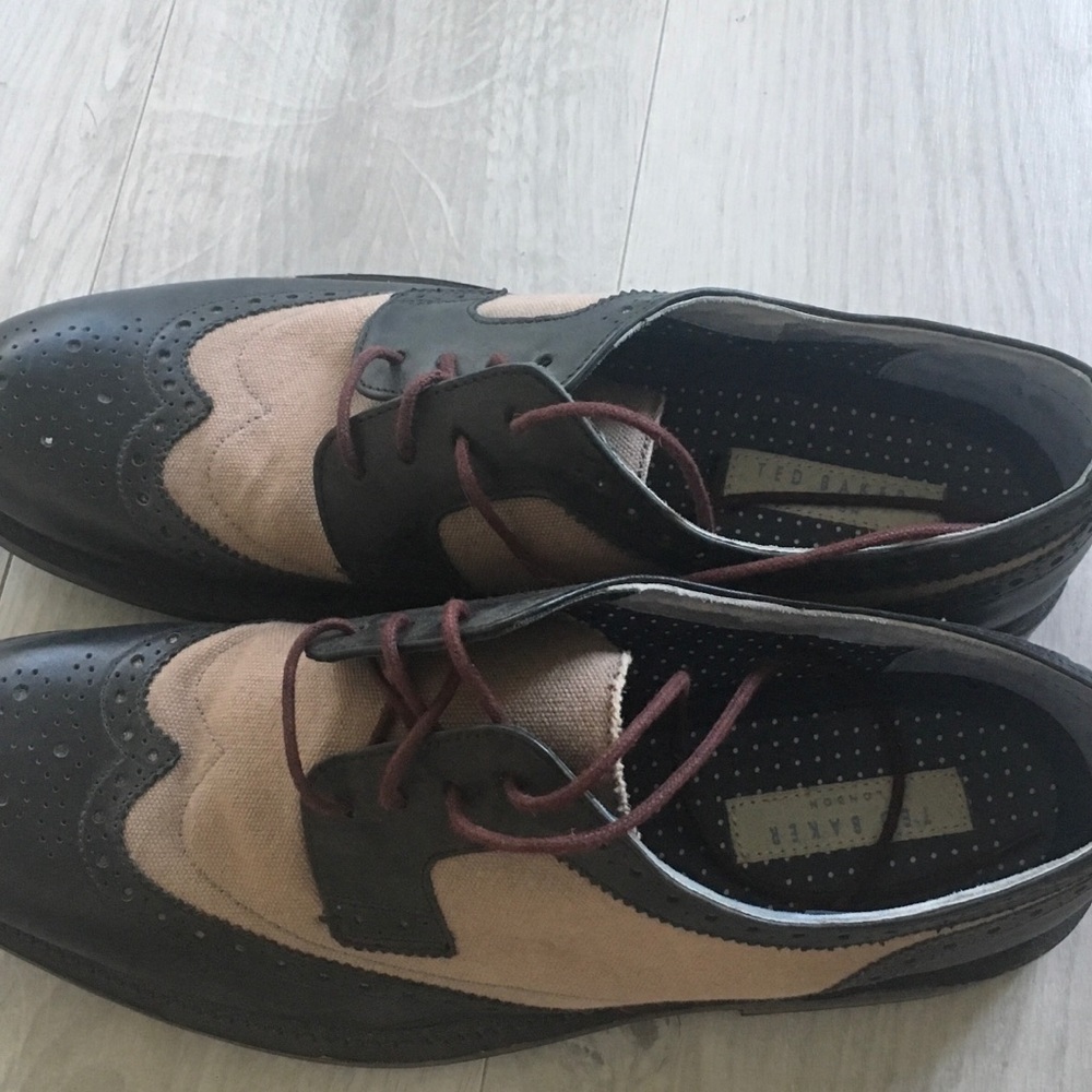 Ted Baker Men’s 2tone saddle shoes black-grey 10-