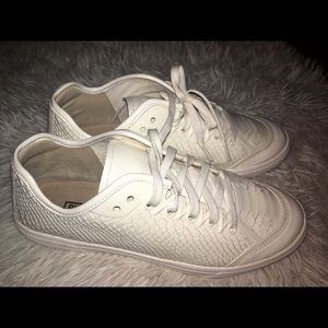 Snake Print Cream Sneakers