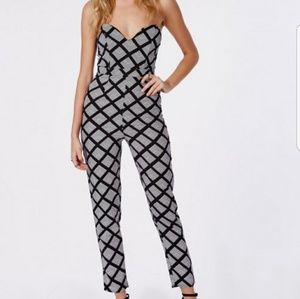 Geometric Strapless Jumpsuit
