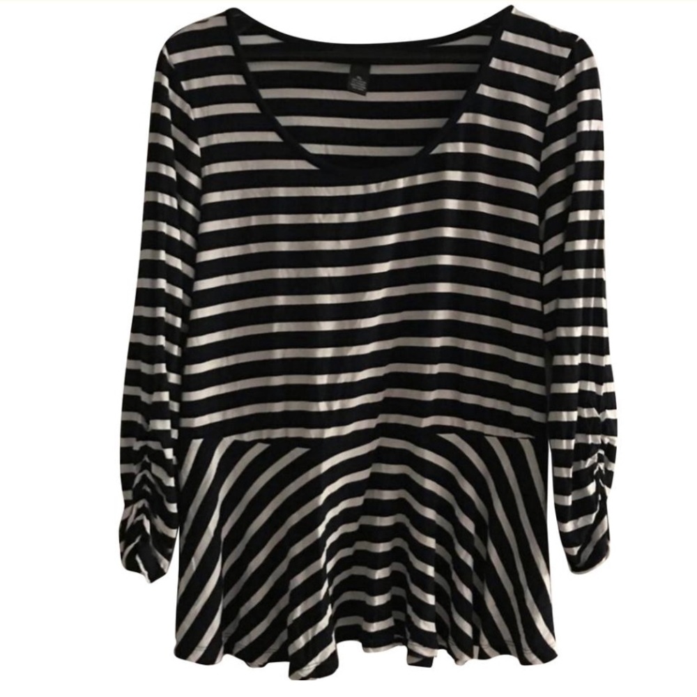 *SOLD* FINAL DROP! Like New INC Stripe Peplum Top