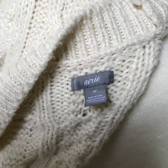 Cozy long cream open front Aerie sweater! - Picture 4 of 4