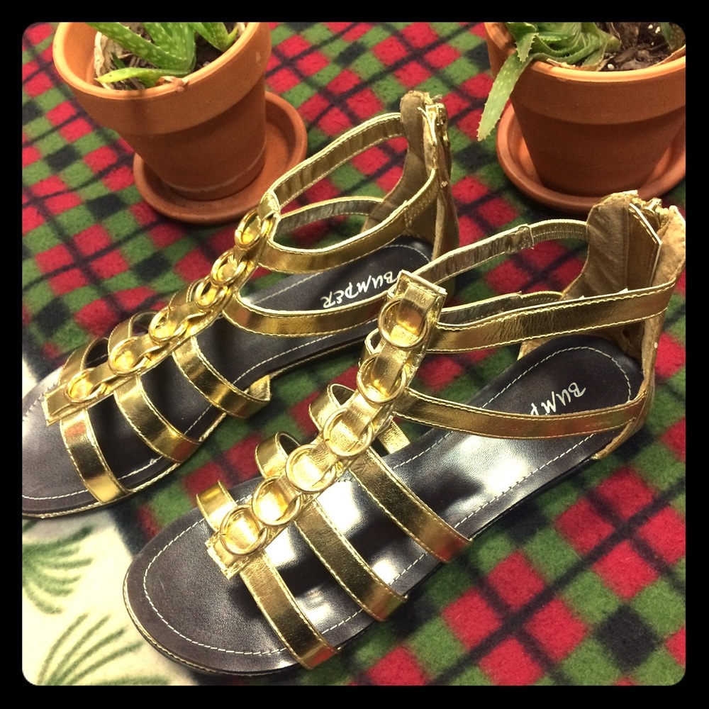 ✨🌸 Bumper Women's Gold Sandals